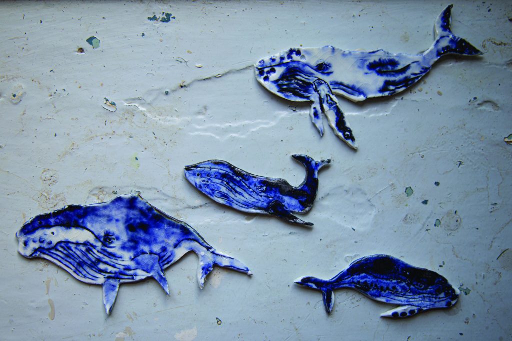 Flora Wallace's ceramic blue whales